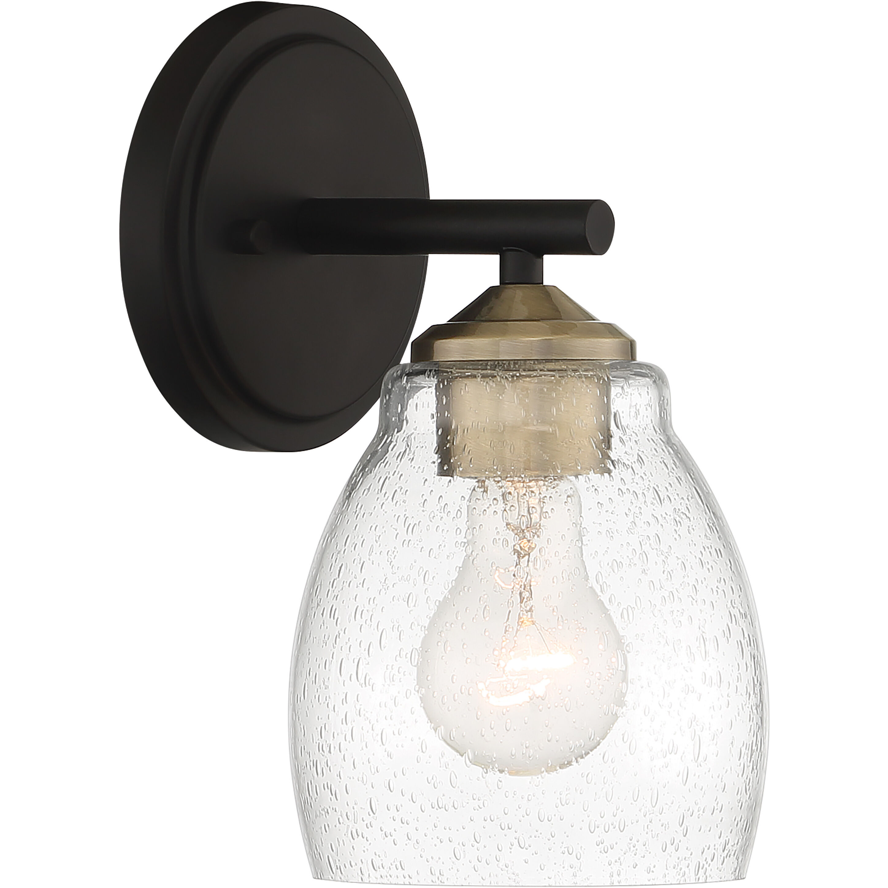 Winsley 1 Light 5 inch Coal And Stained Brass Bath Light Wall Light