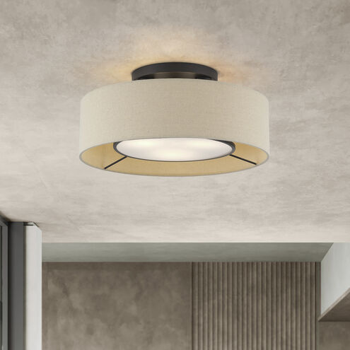 Ellsworth 3 Light 17 inch Bronze Semi Flush Mount Ceiling Light, Large