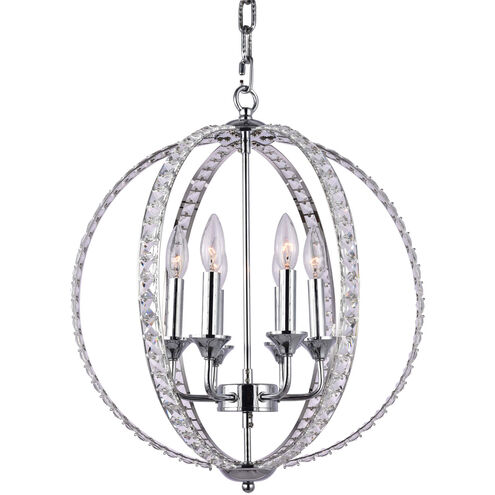 Canada 6 Light 18 inch Chrome Chandelier Ceiling Light
