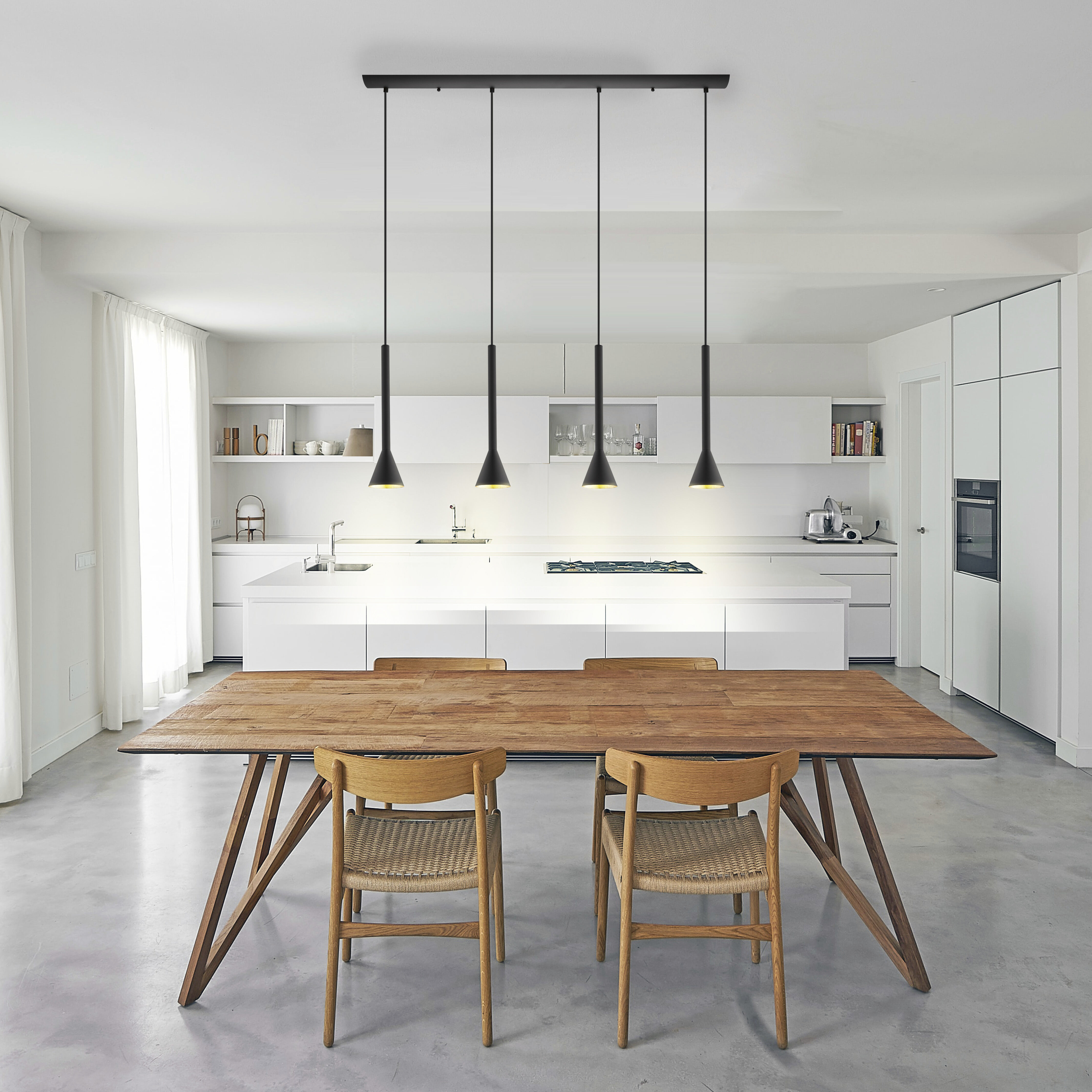 Cortaderas LED 39.75 inch Matte Black Linear Pendant Ceiling Light