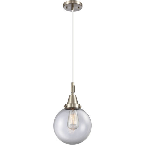 Downtown Urban Beacon 1 Light 8 inch Brushed Satin Nickel Mini Pendant Ceiling Light in Clear