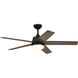 Astrea 52 inch Matte Black with Matte Black/Sepia Brown Reversible Blades Ceiling Fan