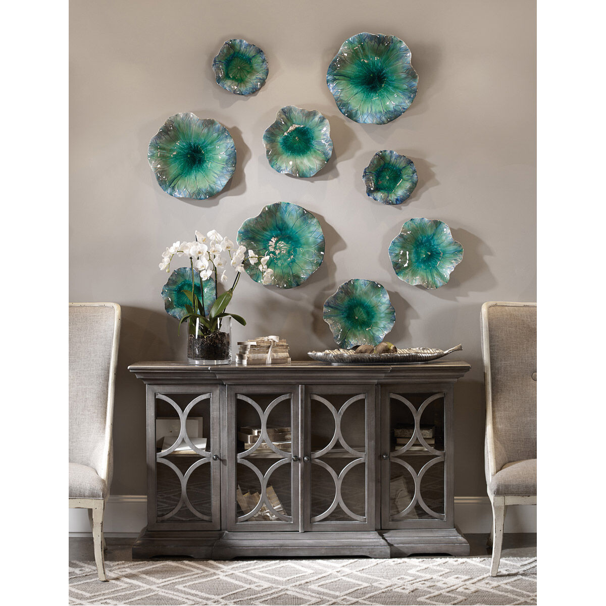 Abella Caribbean Tones Flower Wall/Table Accents, Set of 3