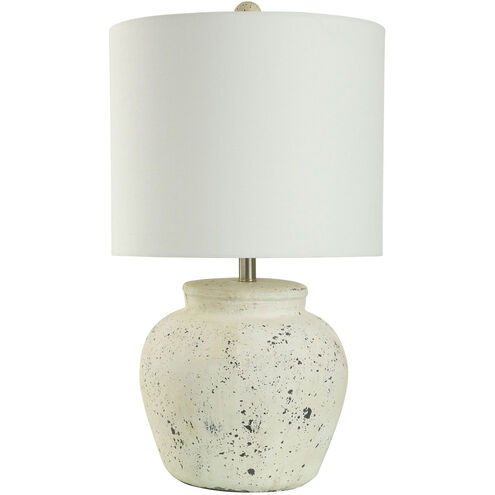 Cameron 26.5 inch 150 watt Distressed Cream and Brushed Nickel Table Lamp  Portable Light