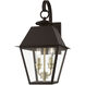 Wentworth 2 Light 17 inch Bronze with Antique Brass Finish Cluster Outdoor Wall Lantern, Medium