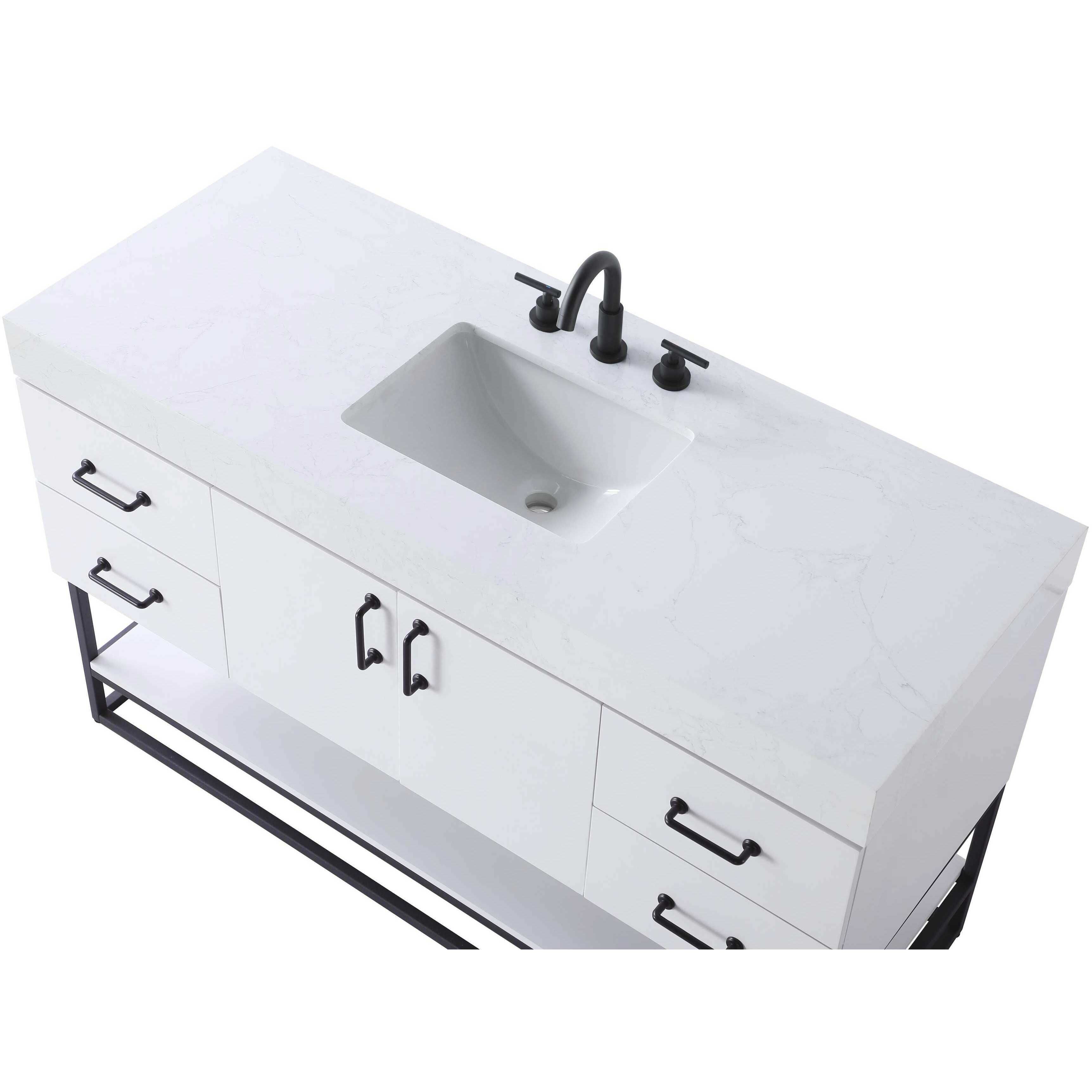 Caroline 54 X 34 inch White Bathroom Vanity Cabinet