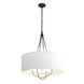 Loop 4 Light 28 inch Black and Modern Brass Pendant Ceiling Light in Black/Modern Brass, Natural Anna
