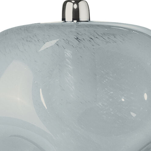 Dimpled Glass 1 Light 9 inch Cornflower Blue Glass w/ Silver Hardware Pendant Ceiling Light