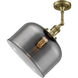 Franklin Restoration X-Large Bell 1 Light 12 inch Antique Brass Semi-Flush Mount Ceiling Light in Incandescent, Plated Smoke Glass, Franklin Restoration