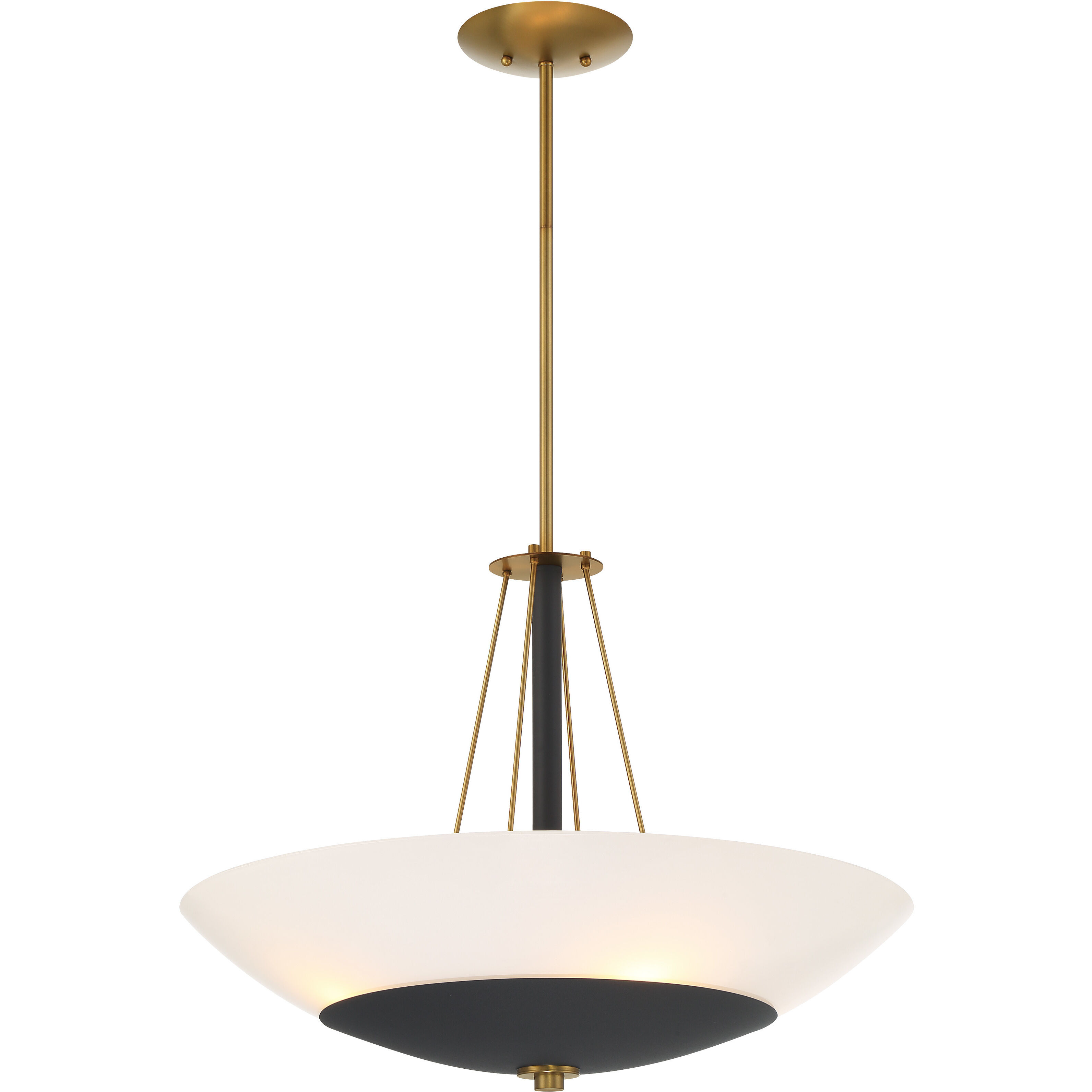 BAX 4 Light 24 inch Sand Coal and Soft Brass Pendant Ceiling Light