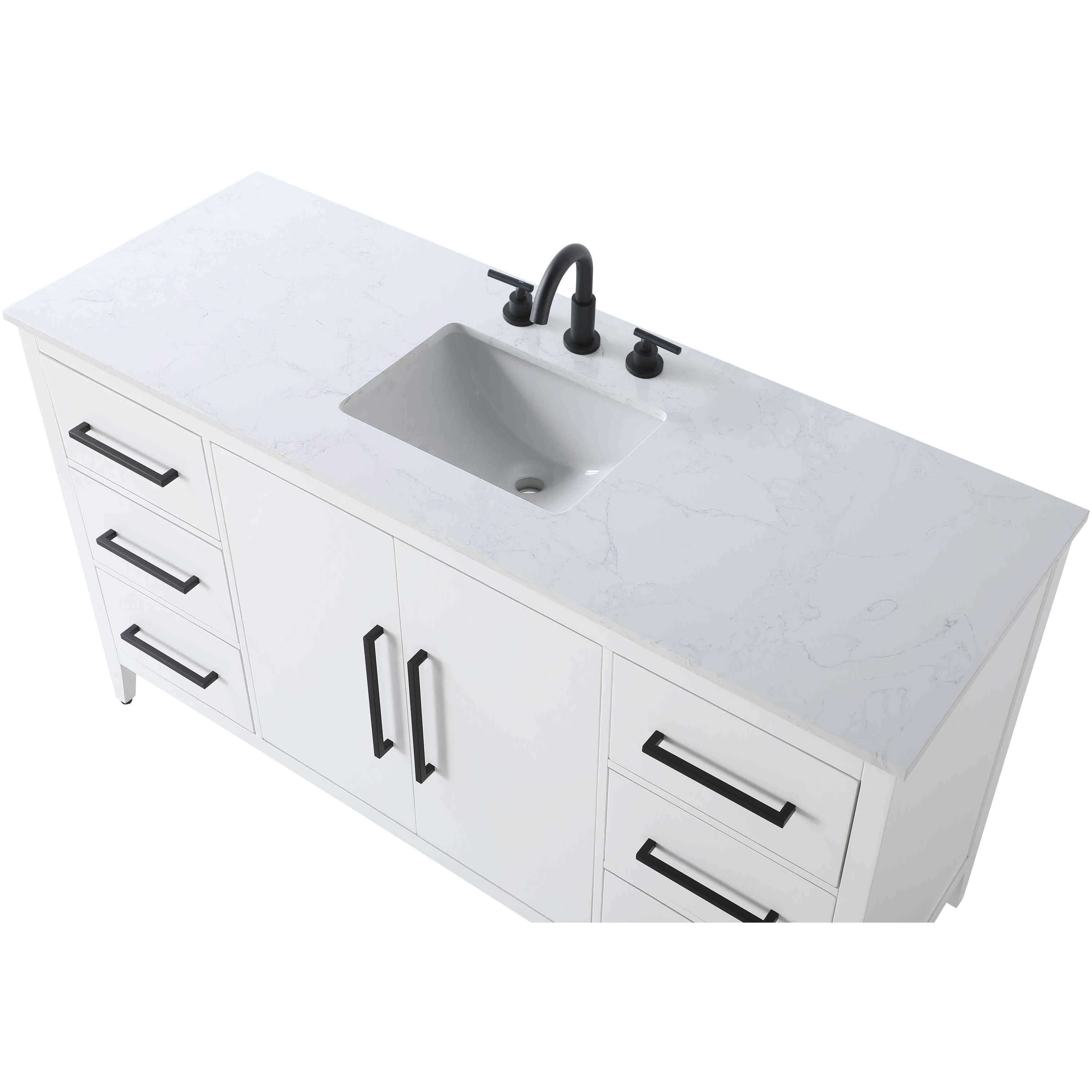 Millie 60 X 35 inch White Bathroom Vanity Cabinet