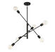 Contemporary 6 Light 26 inch Matte Black Chandelier Ceiling Light