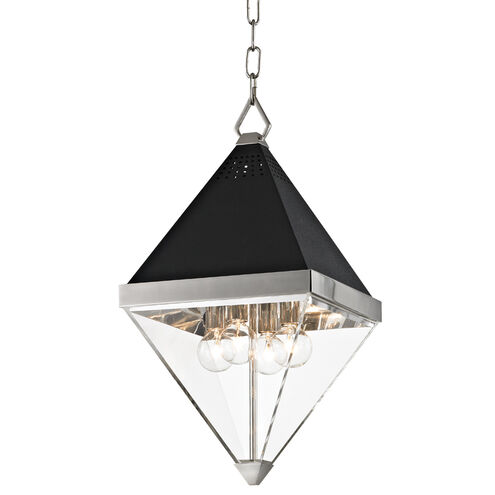 Coltrane 4 Light 10 inch Polished Nickel / Black Pendant Ceiling Light