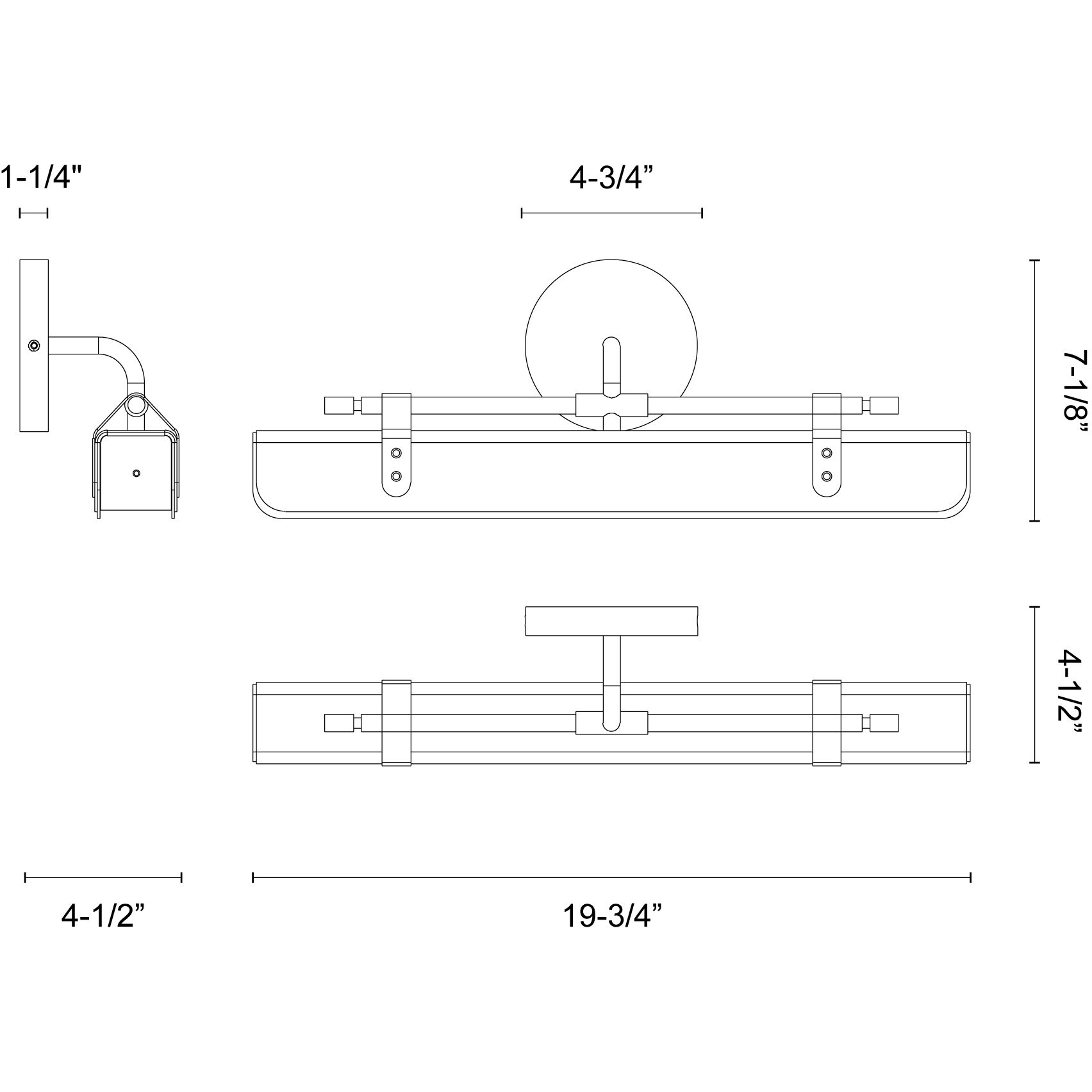 Valise Wall/Vanity Light Wall Light in Aged Nickel and Tuxedo Leather