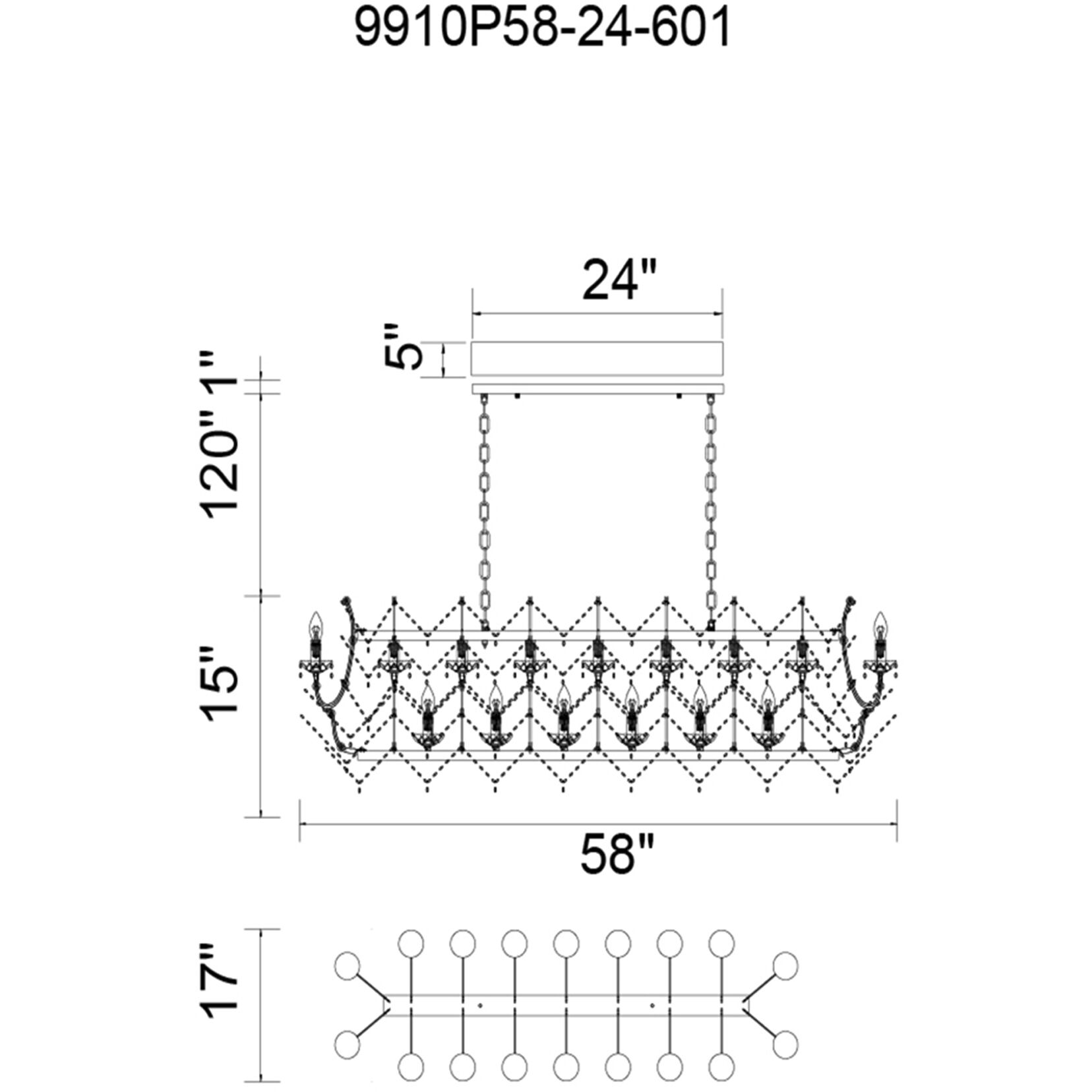 Aleka 24 Light 17 inch Chrome Candle Chandelier Ceiling Light