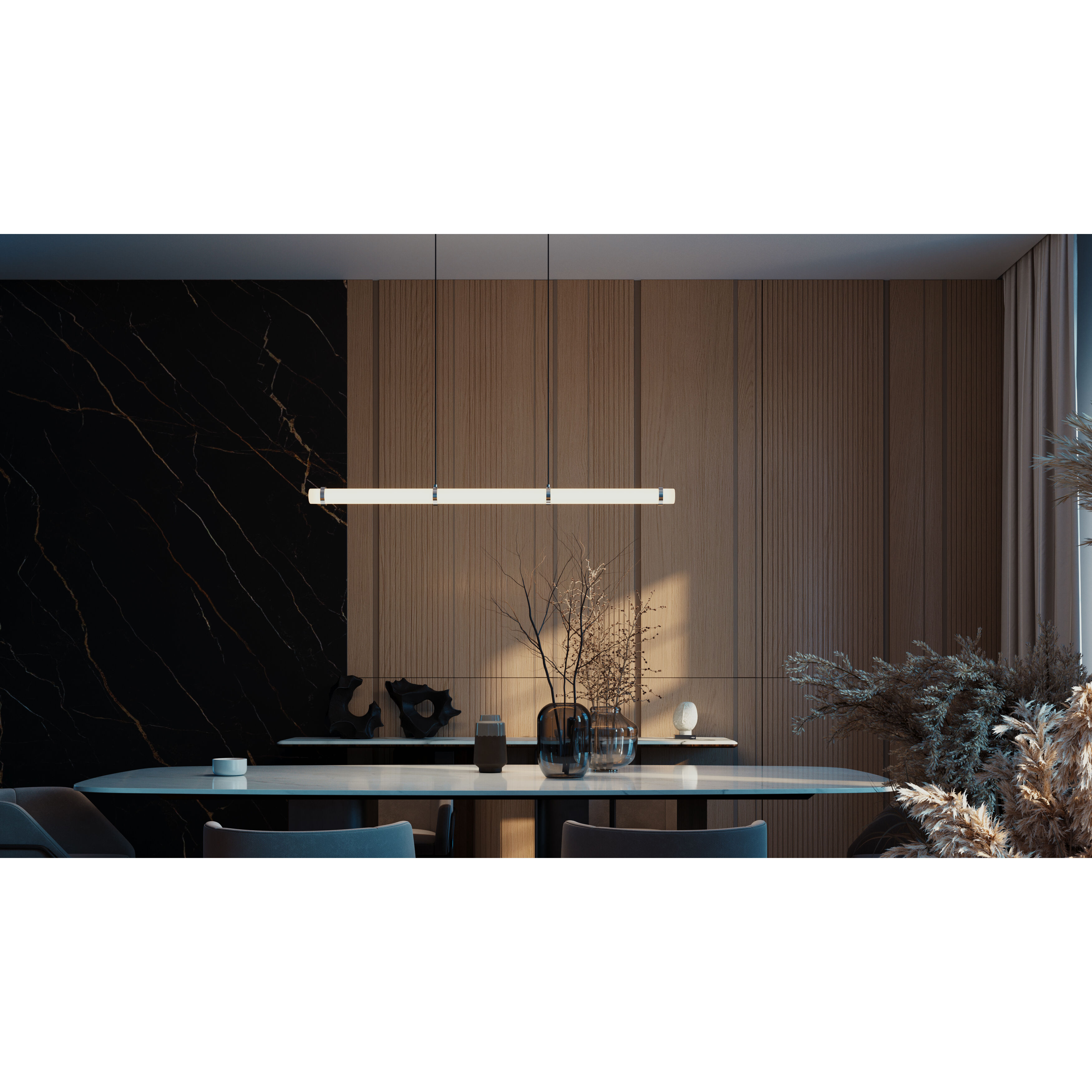 Miami LED 48 inch Polished Chrome Linear Pendant Ceiling Light