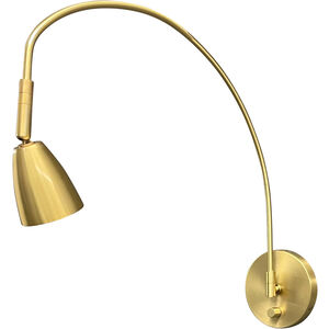 House of Troy DAALEDL-NTB Advent Arch 3 watt 5 inch Natural Brass Library  Light Wall Light