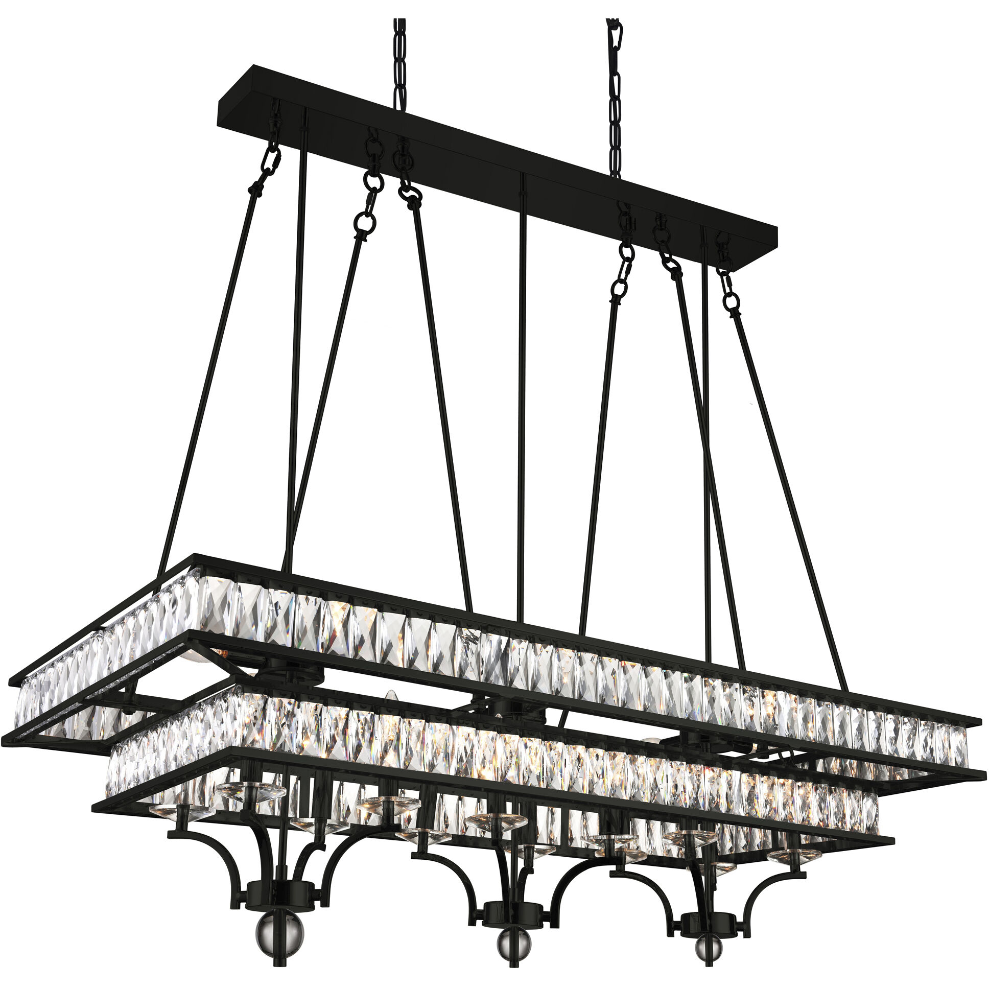 Shalia 20 Light 47 inch Black Island/Pool Table Light Ceiling Light