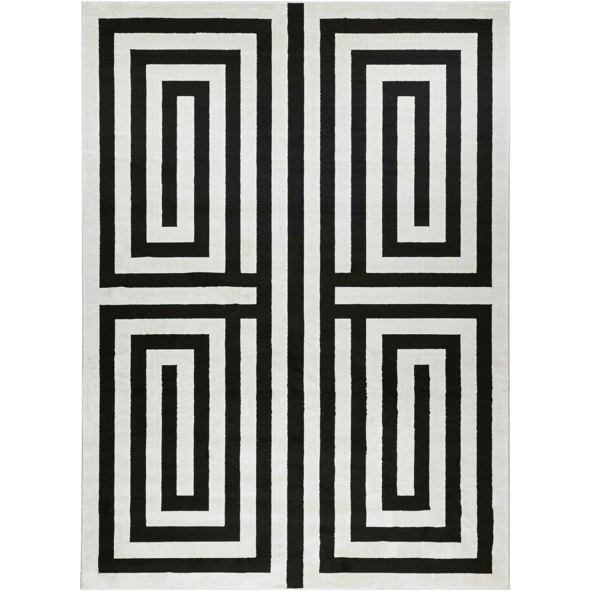 Optika 130 X 94 inch Black/White Rug in 8 x 11
