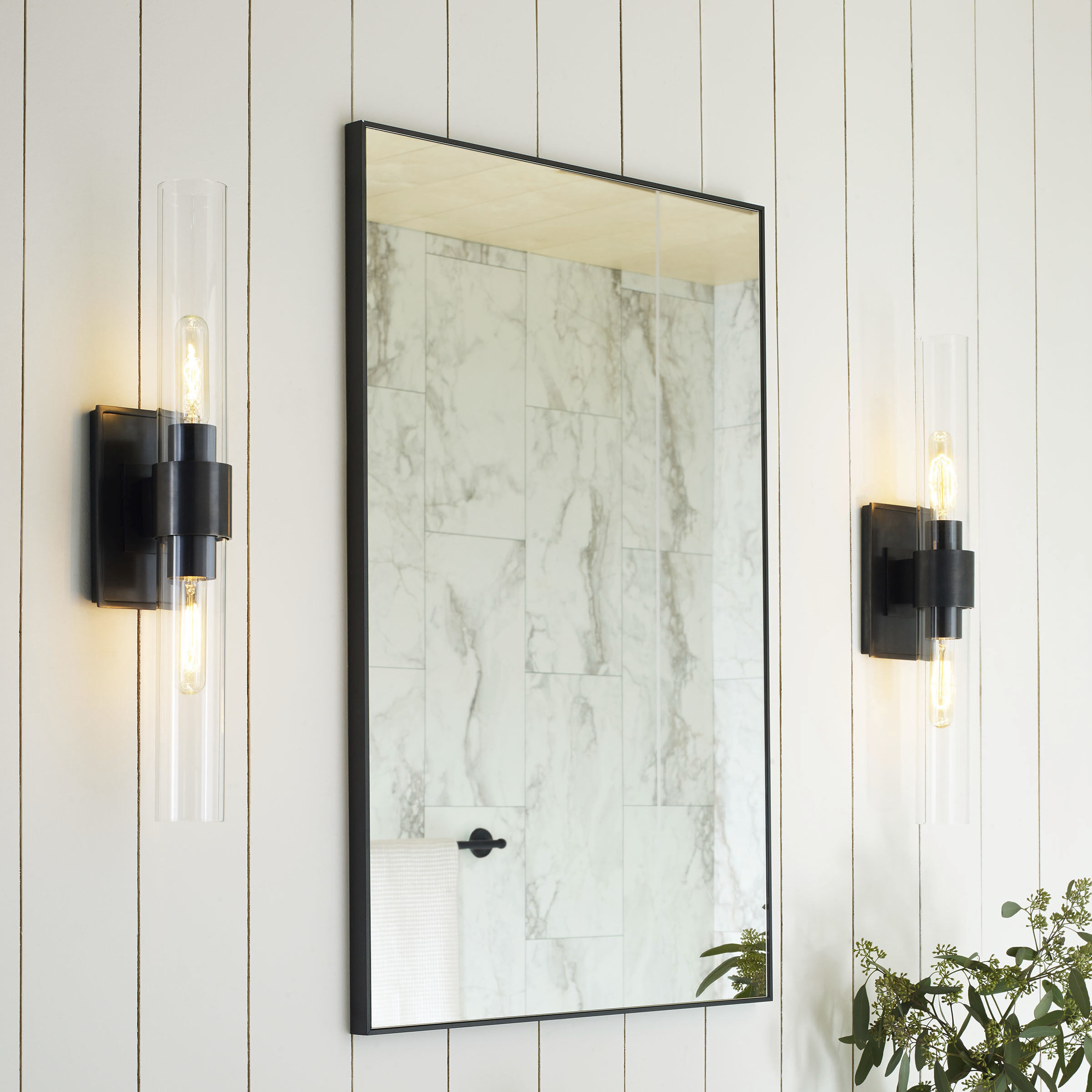 Ian K. Fowler Presidio 2 Light 4.75 inch Bronze Double Bath Sconce Wall Light in Clear Glass, Petite