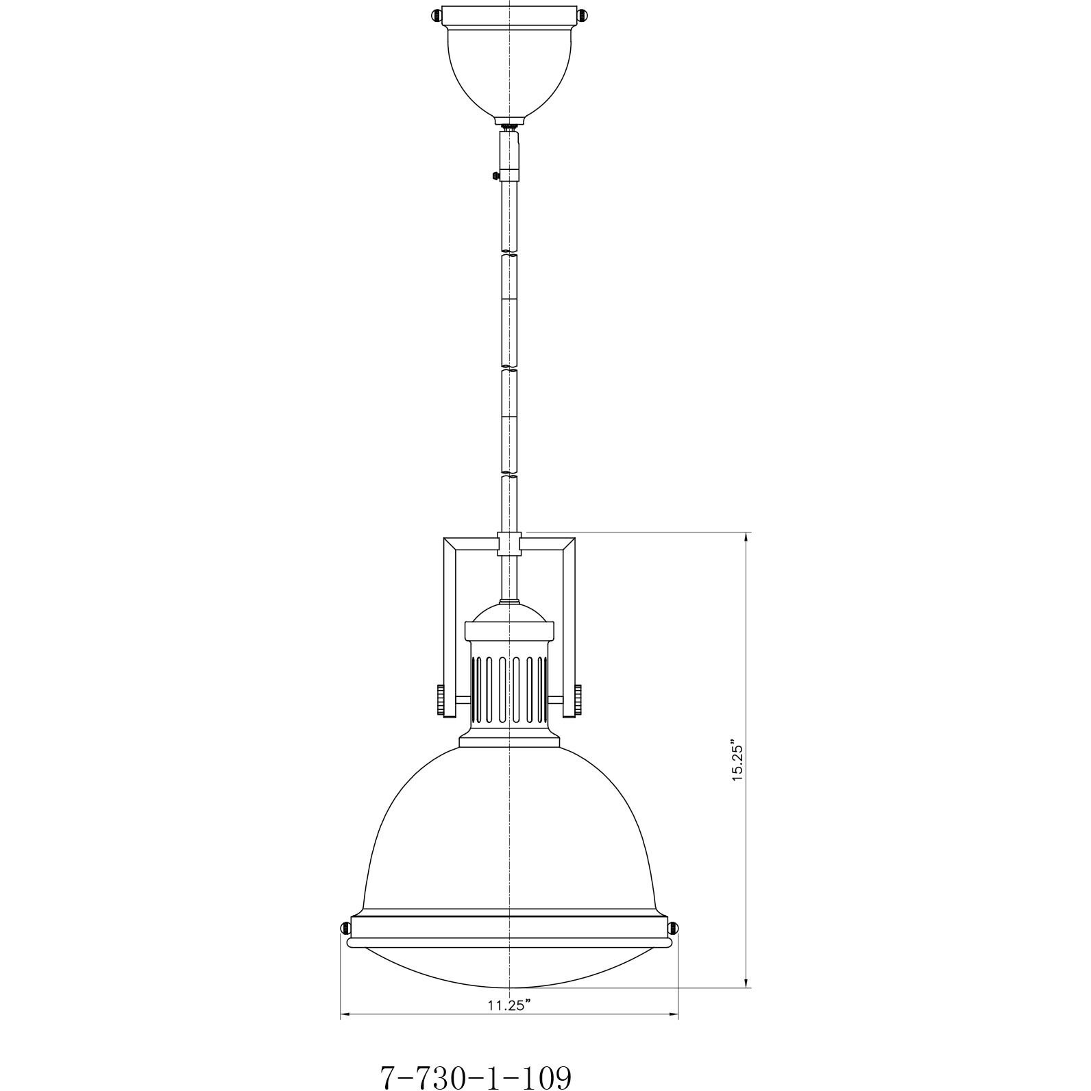Chival 1 Light 11 inch Polished Nickel Pendant Ceiling Light, Essentials