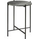Domain 22 X 18 inch Black Textured Marble & Black Iron Side Table