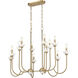 Allistair Linear Chandelier Ceiling Light in Modern Gold