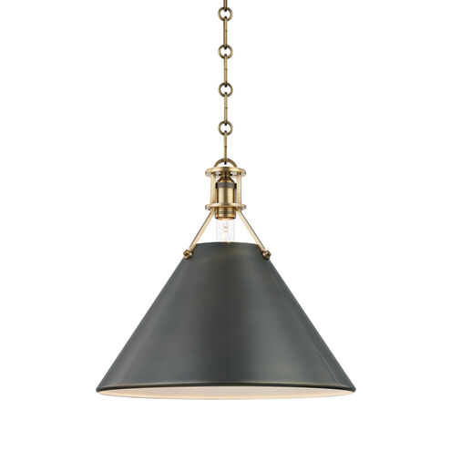 Metal No.2 1 Light 16 inch Aged/Antique Distressed Bronze Pendant Ceiling Light