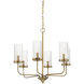 Farmhouse 6 Light 26 inch Natural Brass Chandelier Ceiling Light