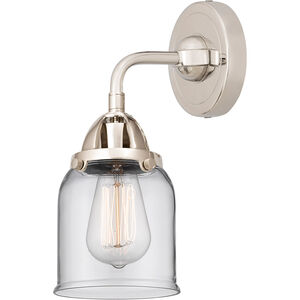 Nouveau 2 Small Bell 1 Light 5 inch Polished Nickel Sconce Wall Light in Clear Glass