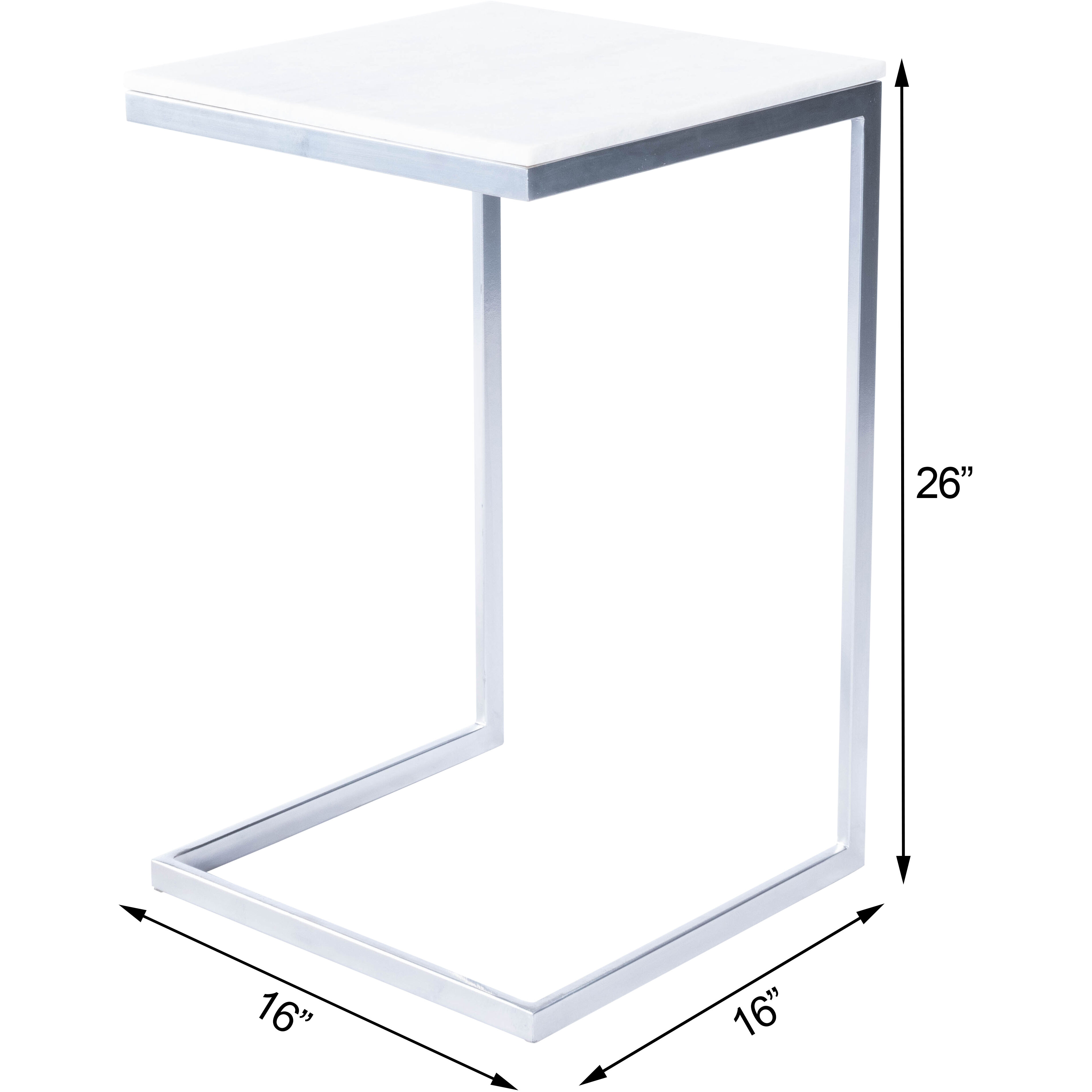 Butler Loft Lawler Nickel Metal & Marble 24 X 14 inch Nickel Accent Table
