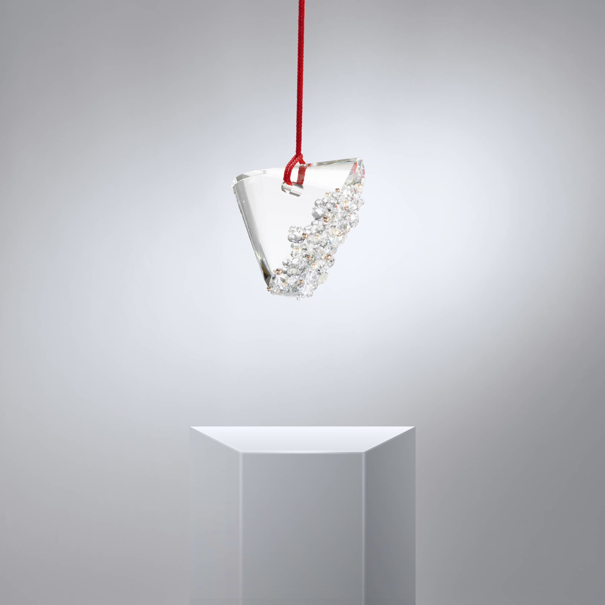 Forever Addesion LED 4 inch Polished Chrome Pendant Ceiling Light in Red Rope, Red Rope