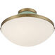 Xander 2 Light 16.25 inch Vibrant Gold and Green Flush Mount Ceiling Light