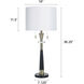 Steel 35.5 inch 60 watt Larson Gold and Black and White Table Lamp Portable Light