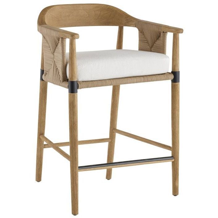 Estes 34.5 inch Pearl and Willow and Honey and Blackened Bronze Outdoor Counter Stool