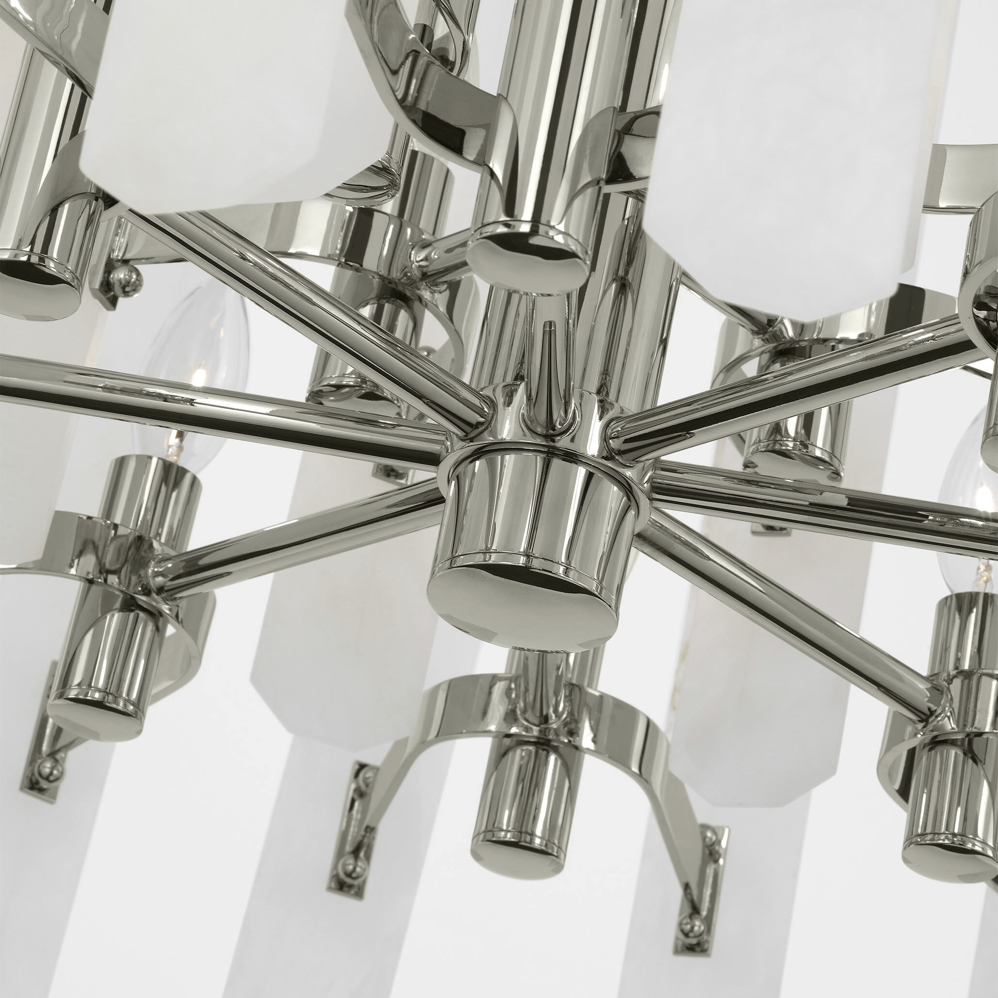 AERIN Bonnington 12 Light 24.25 inch Polished Nickel Chandelier Ceiling Light in Alabaster