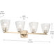 Marant 4 Light 33.25 inch Champagne Bronze Vanity Light Wall Light
