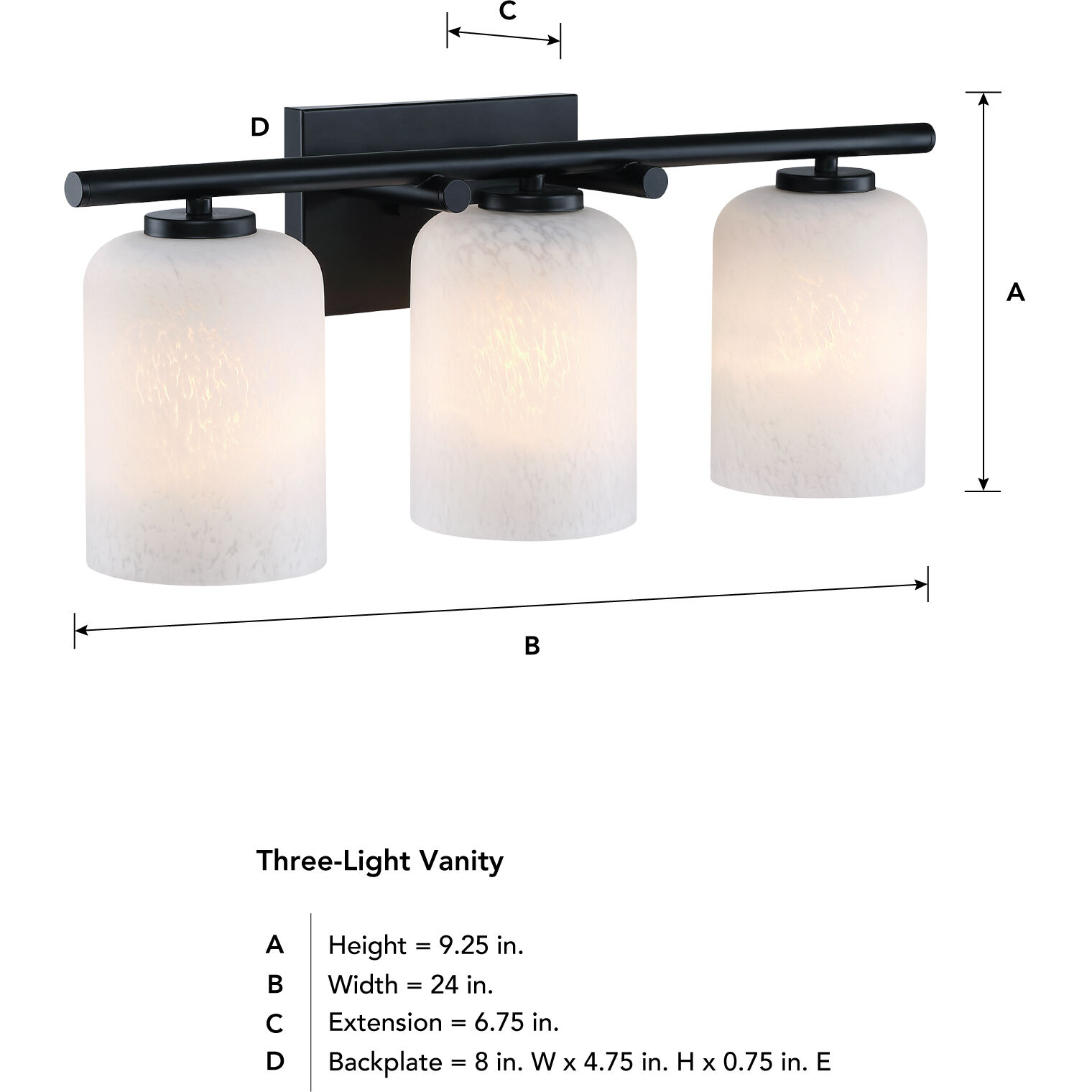 Bluestone Ridge LED 24 inch Matte Black Vanity Wall Light