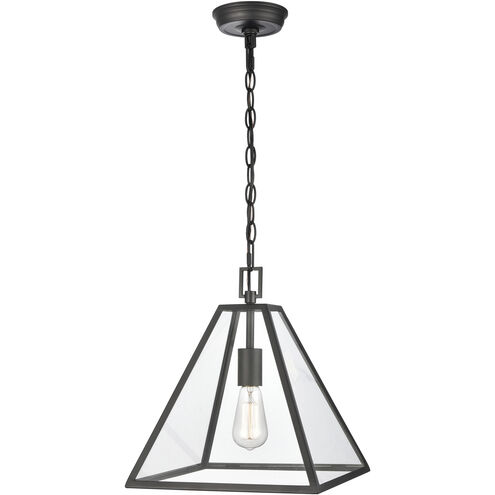 Tangent 1 Light 12 inch Matte Black Pendant Ceiling Light