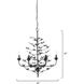 Blooming 12 Light 30 inch Black Chandelier Ceiling Light