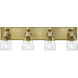 Tiberia 4 Light 30 inch Soft Brass Bath Light Wall Light