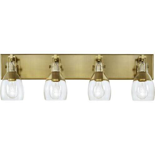 Tiberia 4 Light 30 inch Soft Brass Bath Light Wall Light