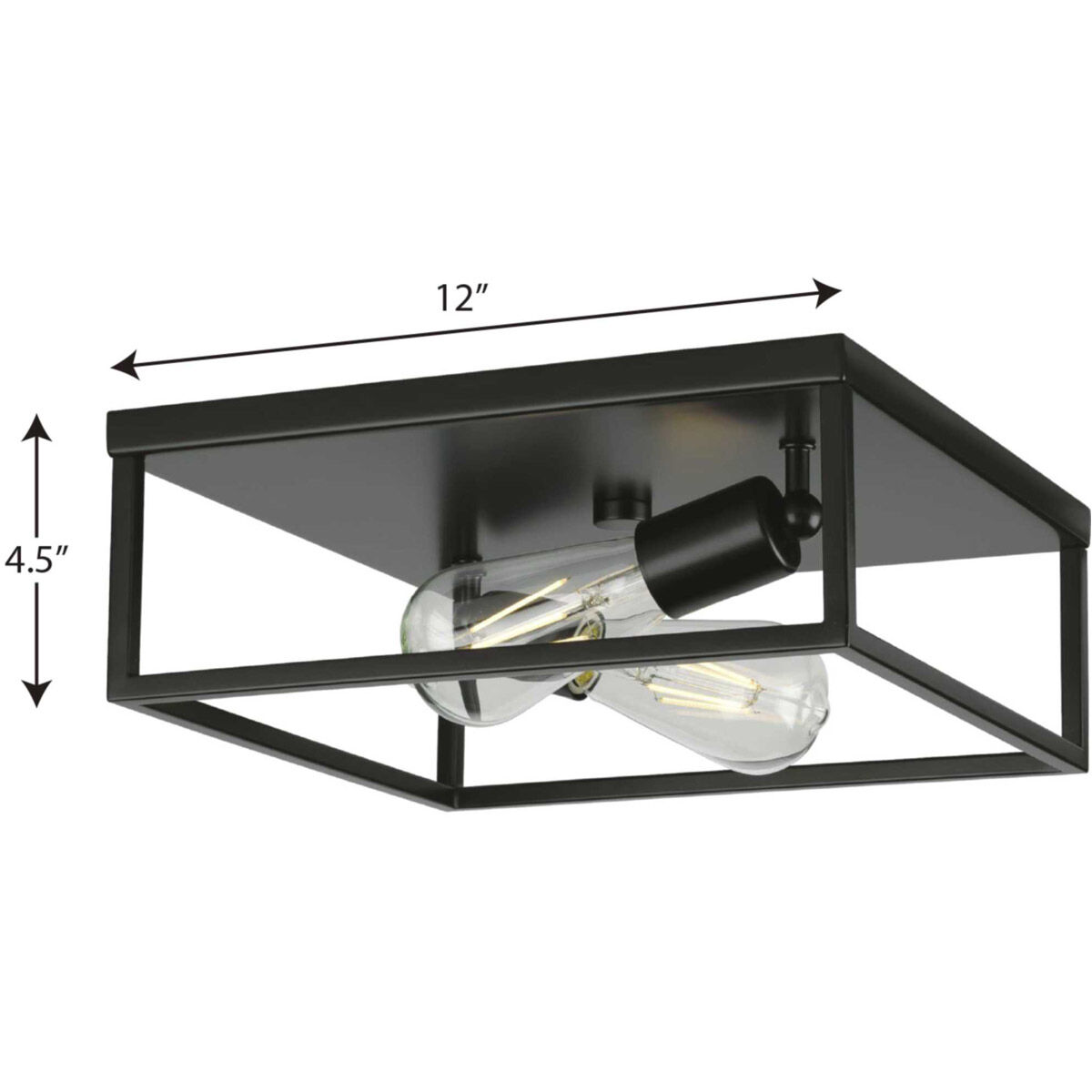 Perimeter 2 Light 12 inch Matte Black Flush Mount Ceiling Light