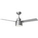 Jovie 44 LED 44 inch Brushed Steel with Silver/American Walnut reversible blades Indoor/Outdoor Ceiling Fan