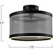 Cora LED 14.96 inch Black and Black Semi Flush Mount Ceiling Light