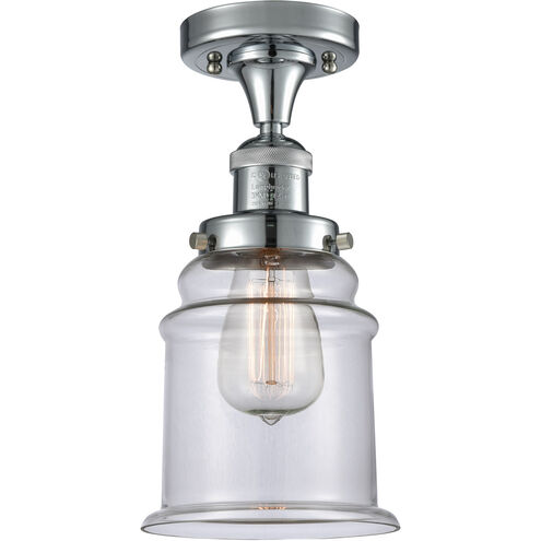 Franklin Restoration Canton 1 Light 6 inch Polished Chrome Semi-Flush Mount Ceiling Light in Clear Glass, Franklin Restoration