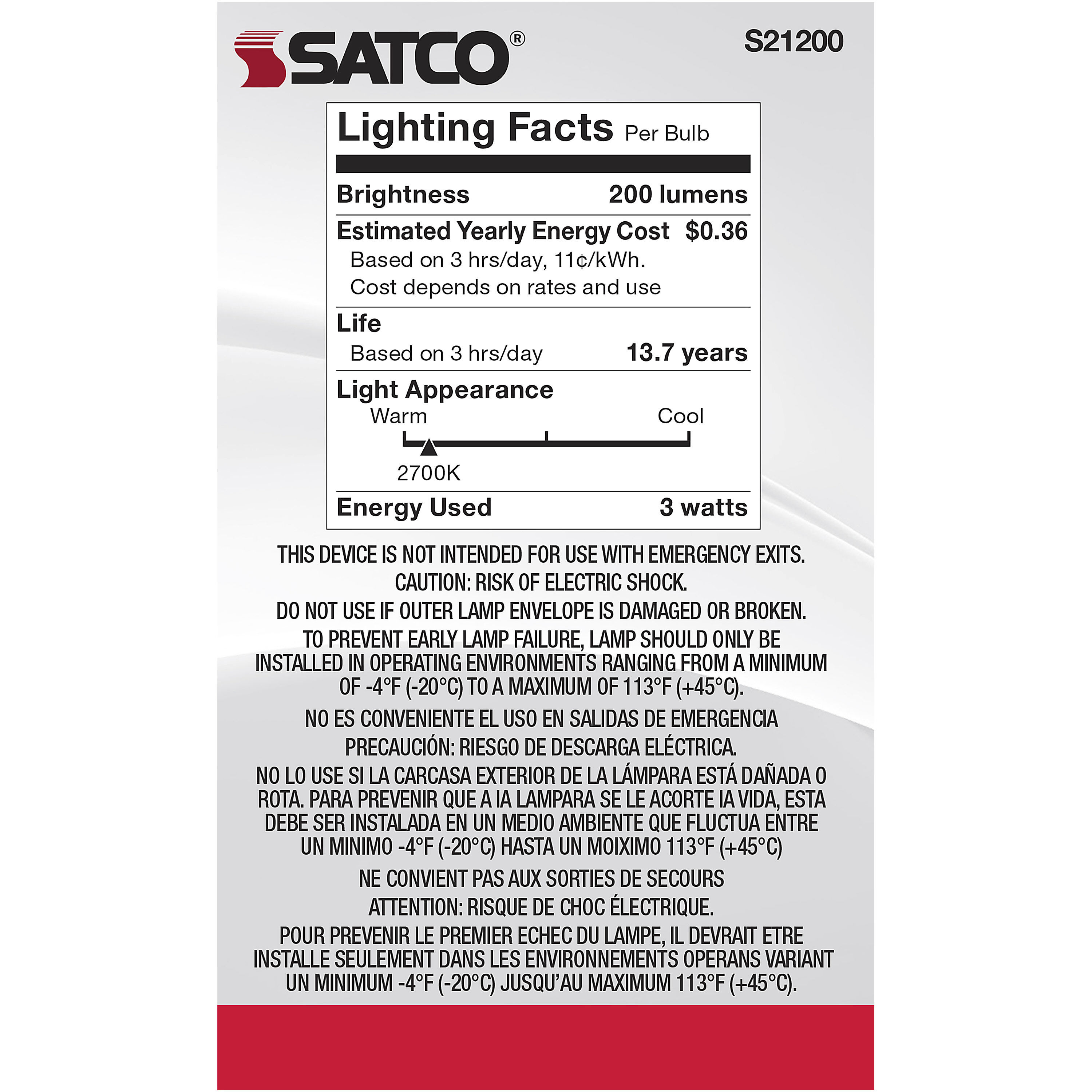 Lumos LED Candelabra Candelabra 3.00 watt 2700K LED Filament