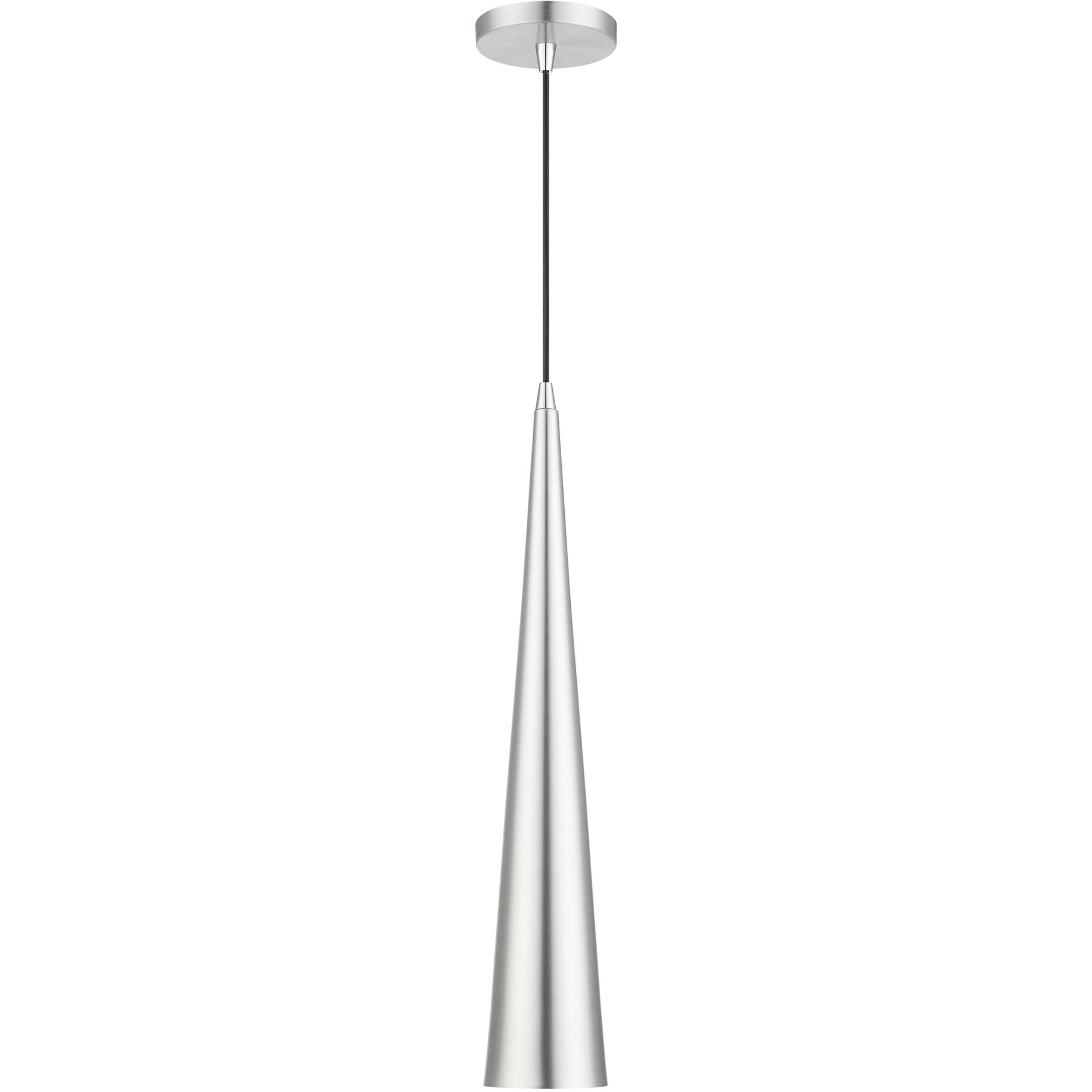 Andes 1 Light 5 inch Brushed Aluminum with Polished Chrome Accents Single Pendant Ceiling Light, Tall