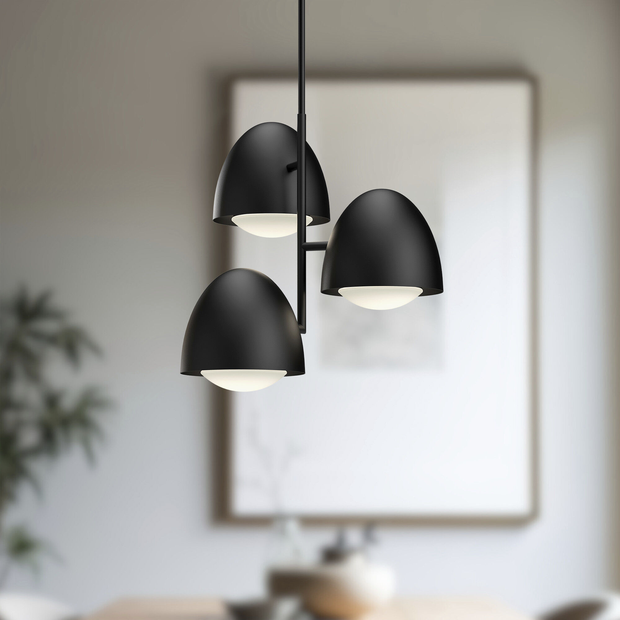 Alora Mood Kenji 3 Light 23.88 inch Matte Black Chandelier Ceiling Light