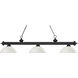 Riviera 3 Light 56.5 inch Matte Black Billiard Ceiling Light in 15.9, Matte Opal Glass